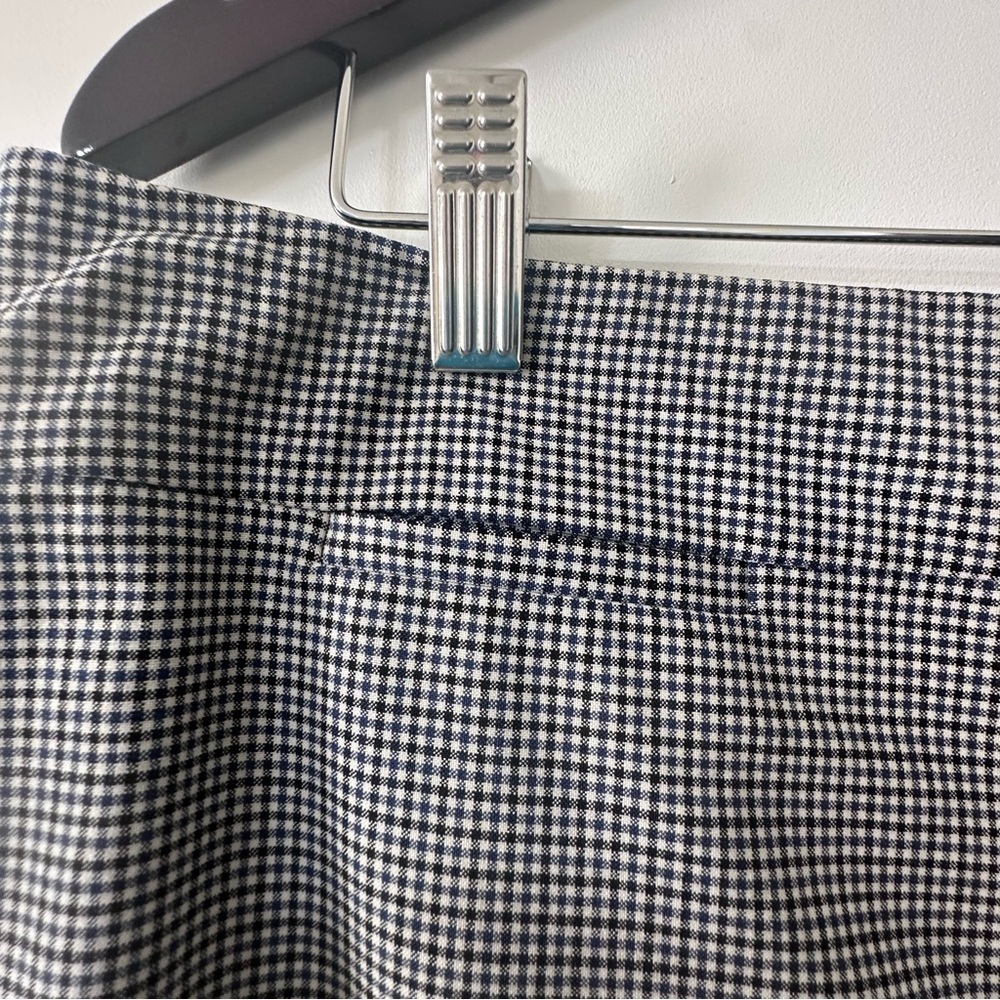 Banana Republic Plaid Blue Cream Black Pencil Suit Skirt Size 14 - Picture 3 of 11